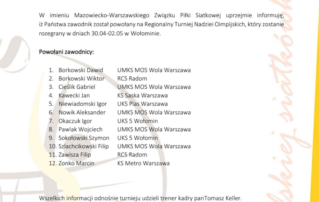 Z KS Saska do kadry Mazowsza na RTNO!