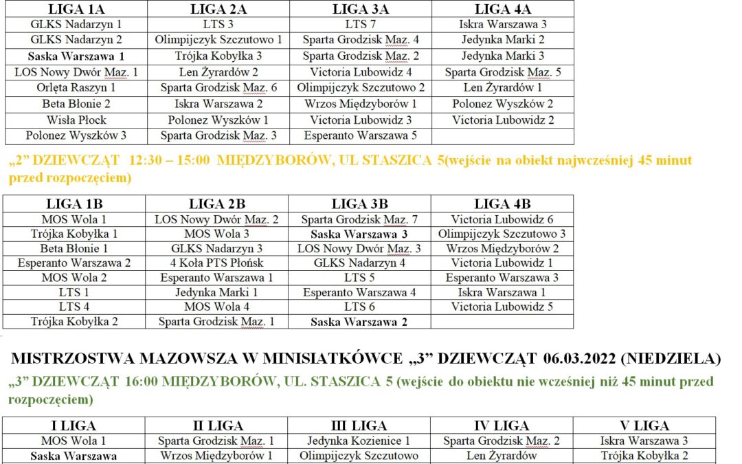 Minisiatkówka Kinder+Sport – Mistrzostwa Mazowsza – II turniej 2dz, 3dz