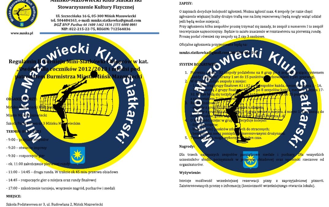 Turniej „dwójek” chłopców w Mińsku Mazowieckim