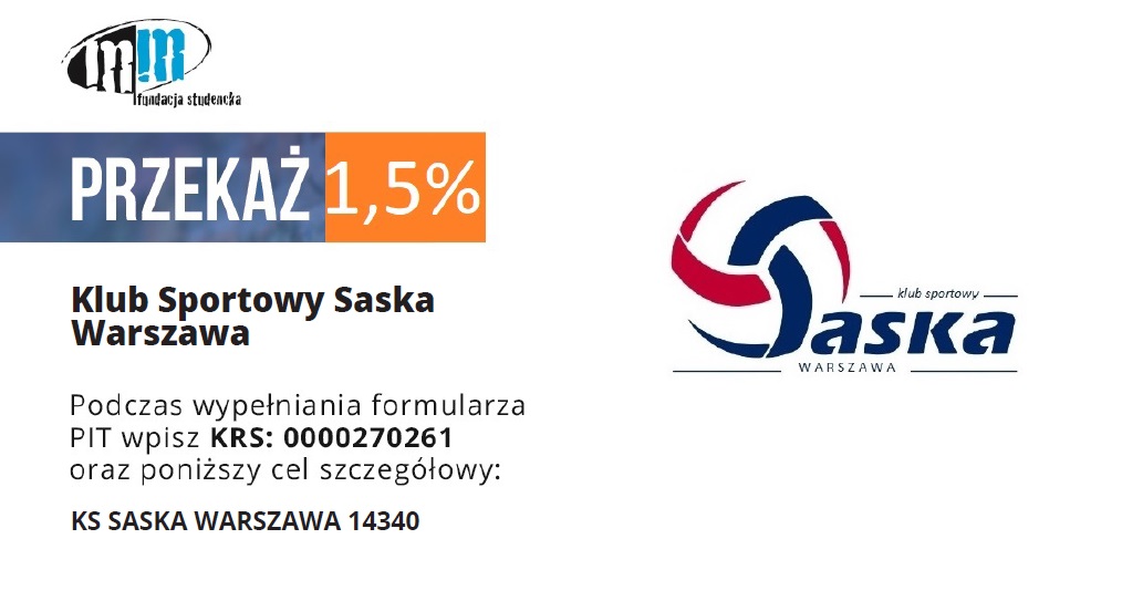Przekaż 1,5% dla KS Saska Warszawa