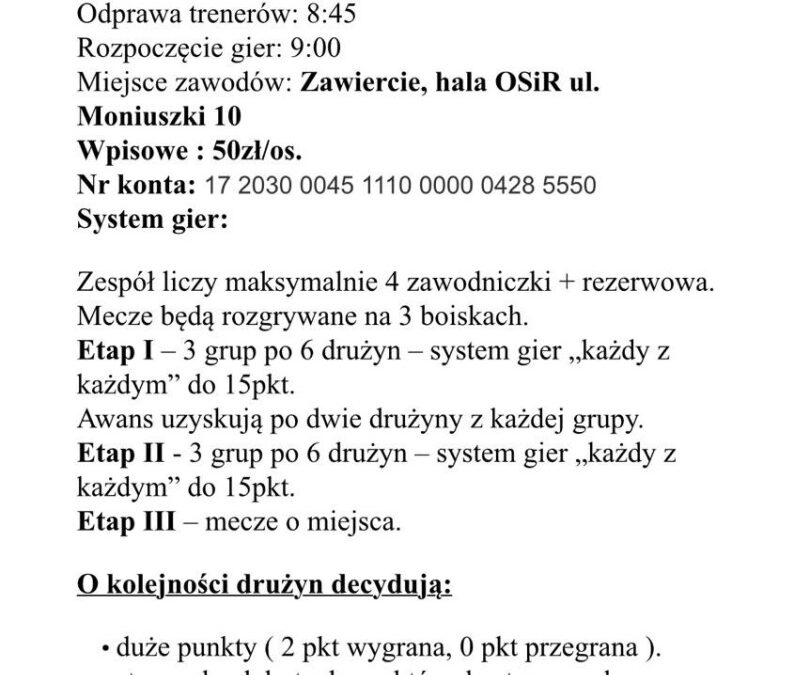 Turniej „czwórek” dz w Zawierciu