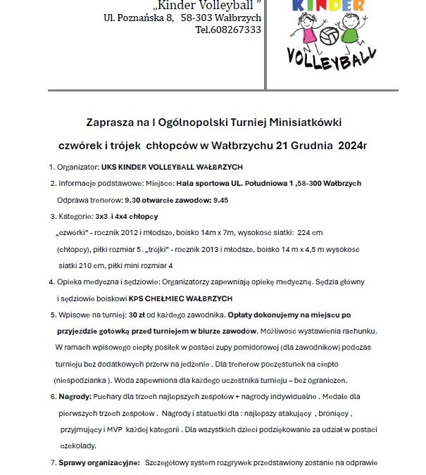 Turniej „trójek” chł. w Wałbrzychu