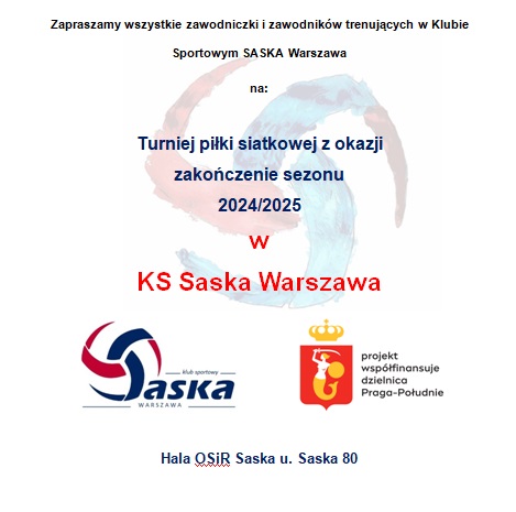 7. czerwca TURNIEJ PIŁKI SIATKOWEJ Z OKAZJI ZAKOŃCZENIA SEZONU 2024/2025