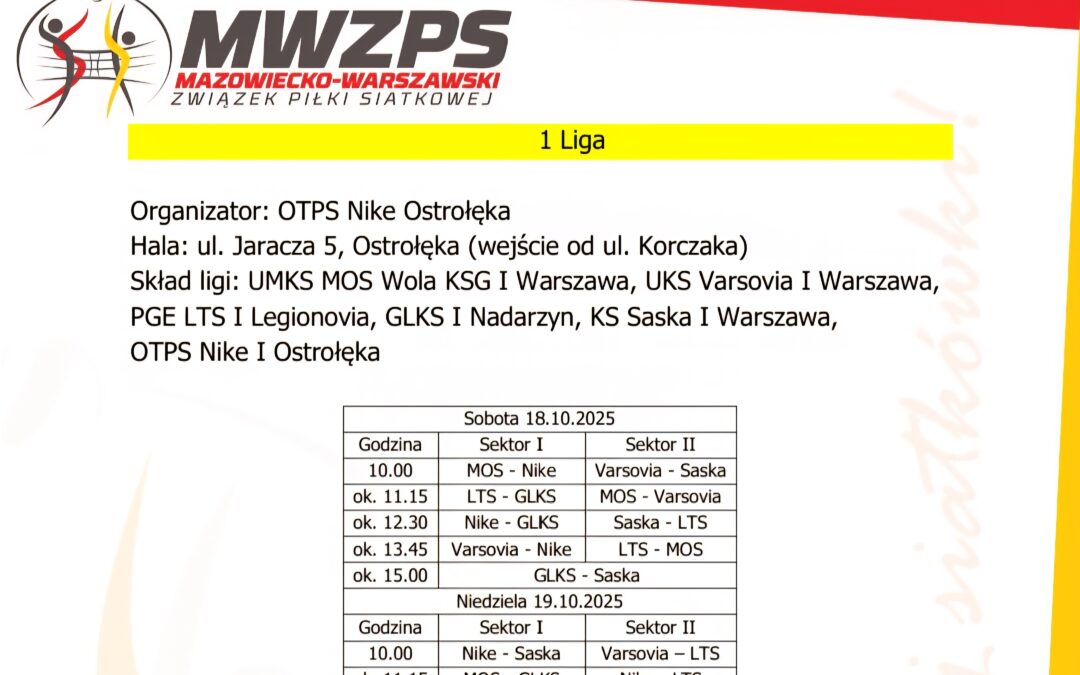 Mistrzostwa Mazowsza Młodziczek – I turniej ligowy – Saska I