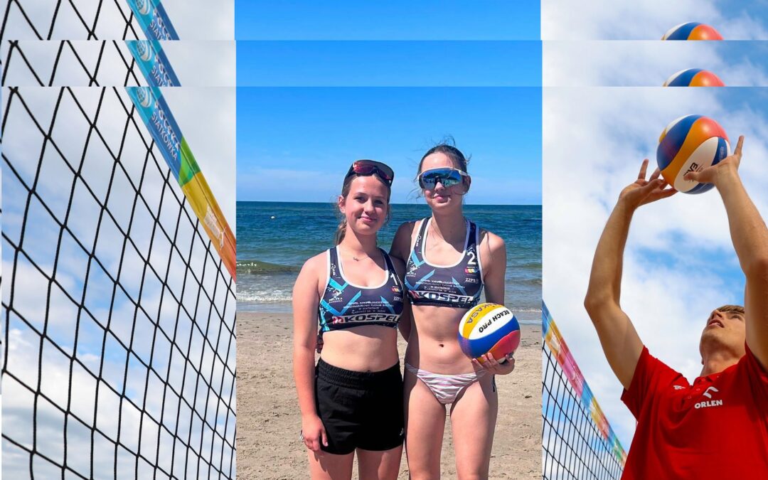 Puchar Bałtyku – siatkówka plażowa – Lena i Zosia zagrały w młodziczkach i kadetkach – Kołobrzeg 2026